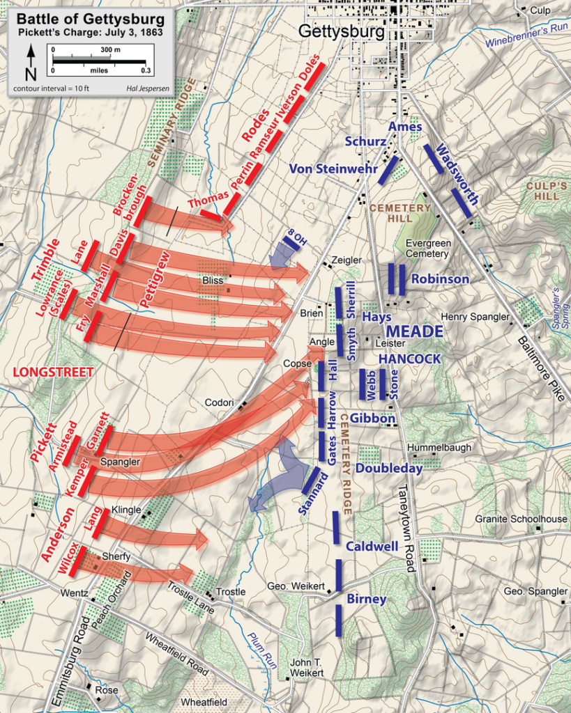 Mapa de la Carga del General Pickett