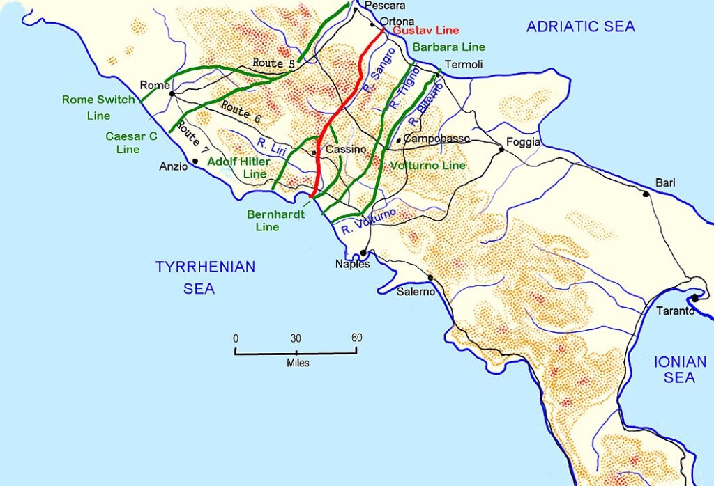 Mapa de la línea Gustav