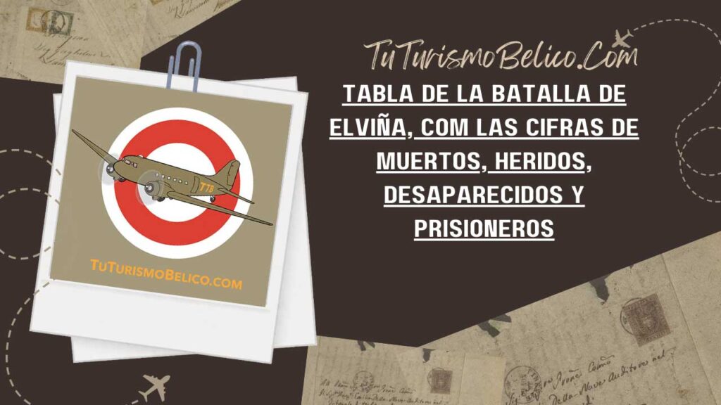 Tabla de la Batalla de Elviña, com las cifras de muertos, heridos, desaparecidos y prisioneros.